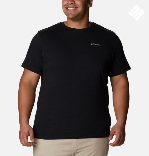 Men's Columbia Thistletown Hills Short Sleeve T Shirts Black | Plus Size CA-VLA04